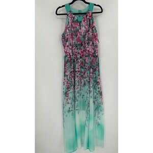 Rabbit Rabbit Designs Womens Floral Chiffon Maxi Dress Size 10‎